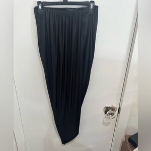 AllSaints Black Maxi Skirt with Draped Silhouette